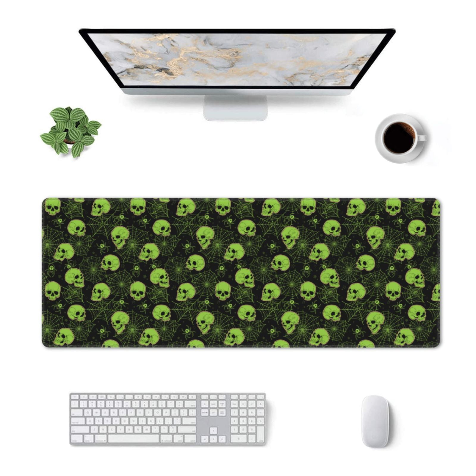 Pofeuu Skulls And Cobwebs Print Desk Mat for Keyboard and Mouse ...