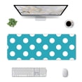 thumbnail image 1 of Pofeuu Sky Blue And White Polka Dot Print Desk Mat for Keyboard and Mouse，Computer Desk Matt for Desktop，Large Mouse Pad for Desk，Desk Pads on Top of Desks 12x31.5in, 1 of 8