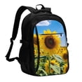 thumbnail image 1 of Pofeuu Sky Golden Sunflower Field B Print Storage Laptop Backpack with USB Charging Port[Water Resistant] College Computer Bookbag Fits, 1 of 7