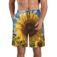thumbnail image 1 of Pofeuu Sky Golden Sunflower Field Prin Men's Swim Trunks Quick Dry Bathing Suit Swimming Board Shorts Mesh Lining Beach Swimwear-3X-Large, 1 of 6