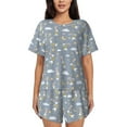thumbnail image 1 of Pofeuu Sleep Rabbit Print Women's Pajama Set Short/Shorts Soft Button PJs Elastic Drawstring Waist Sleepwear-XX-Large, 1 of 6