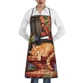 thumbnail image 1 of Pofeuu Sleeping Cat Flowers Print Aprons with Pockets, Cute Aprons for Kitchen, Cooking, Server, Barber, Chef Apron, 1 of 7
