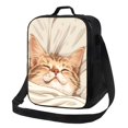 thumbnail image 1 of Pofeuu Sleeping Cat In Blanket Print Lunch Bag Women Insulated Lunch Box Reusable Leakproof Large Spacious Cooler Tote for Women Men, 1 of 7
