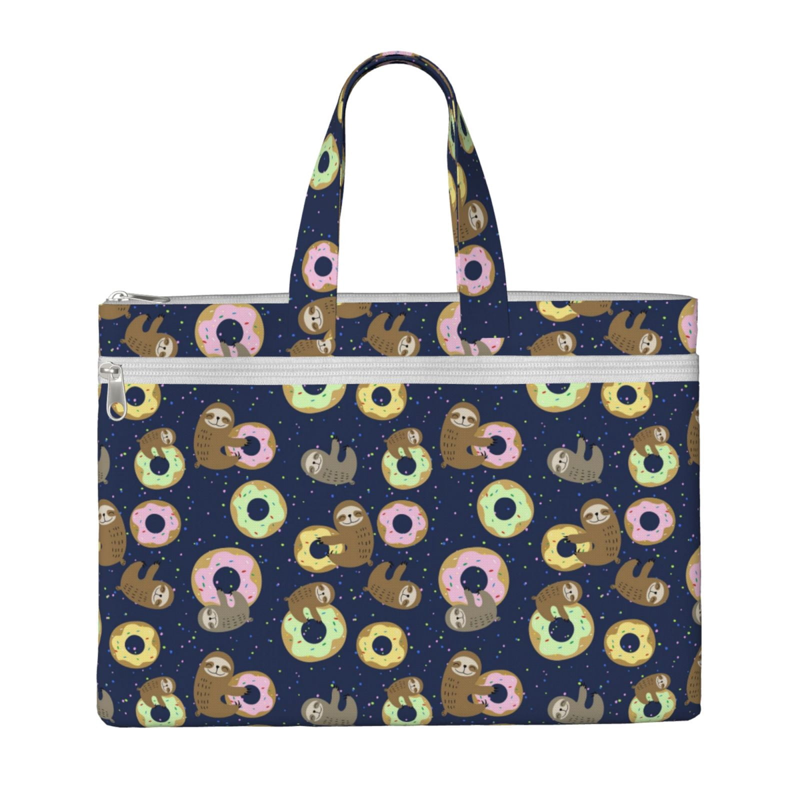 Pofeuu Sloth with Donuts Print Laptop Bag Carrying - Computer Bag ...