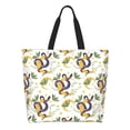 thumbnail image 1 of Pofeuu Snake And Moon Print Reusable Grocery Bags - Washable, Foldable, Packable Tote, Large Handles, Heavy Duty, Zippered Top Pouch, 1 of 8