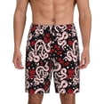 thumbnail image 1 of Pofeuu Snake And Rose Print Men's Soft Woven Elastic Waistband Sleep Pajama Short-Small, 1 of 6