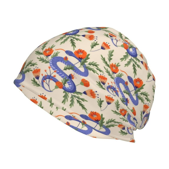 Pofeuu Snake Print Beanie Hat for Men and Women Winter Warm Hats Knit Slouchy Thick Skull Cap