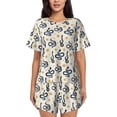 thumbnail image 1 of Pofeuu Snake Print Women's Pajama Set Short/Shorts Soft Button PJs Elastic Drawstring Waist Sleepwear-Large, 1 of 6