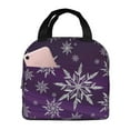 thumbnail image 1 of Pofeuu Snowflake Gradient Purple Print Lunch Bag Lunch Box Large Capacity Insulated Lunch Bag for Adult, Leakproof Reusable Lunch Tote Bags for Work, 1 of 5