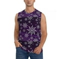 thumbnail image 1 of Pofeuu Snowflake Gradient Purple Print Men's Muscle T-Shirt, Sleeveless, Muscle Tank, Classic Muscle Tee Top For Men Casual Sleeveless Muscle T-Shirt Trendy Clothes-Large, 1 of 7