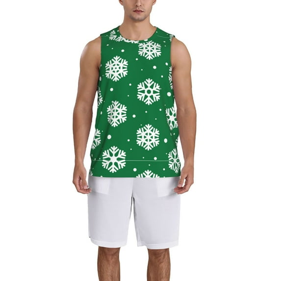 Pofeuu Snowflake Print Basketball Jersey, Shirts for Men Youth Basketball Jersey Crew Neck-4X-Large