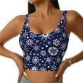 thumbnail image 1 of Pofeuu Snowflakes2 Print Sports Bra for Women Sexy Vest Yoga Running Gym Fitness Crop Bras Tops-Large, 1 of 8