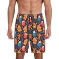 thumbnail image 1 of Pofeuu Snowman house leaf Print Men's Soft Woven Elastic Waistband Sleep Pajama Short-Large, 1 of 6