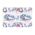 thumbnail image 1 of Pofeuu Snowy Cottage Holiday Scene Print Flannel Doormats Rug16"x24"Rug Washable Doormats Indoor Outdoor Rugs for Layered Front Door Mats, Porch, Kitchen, Entryway, 1 of 7