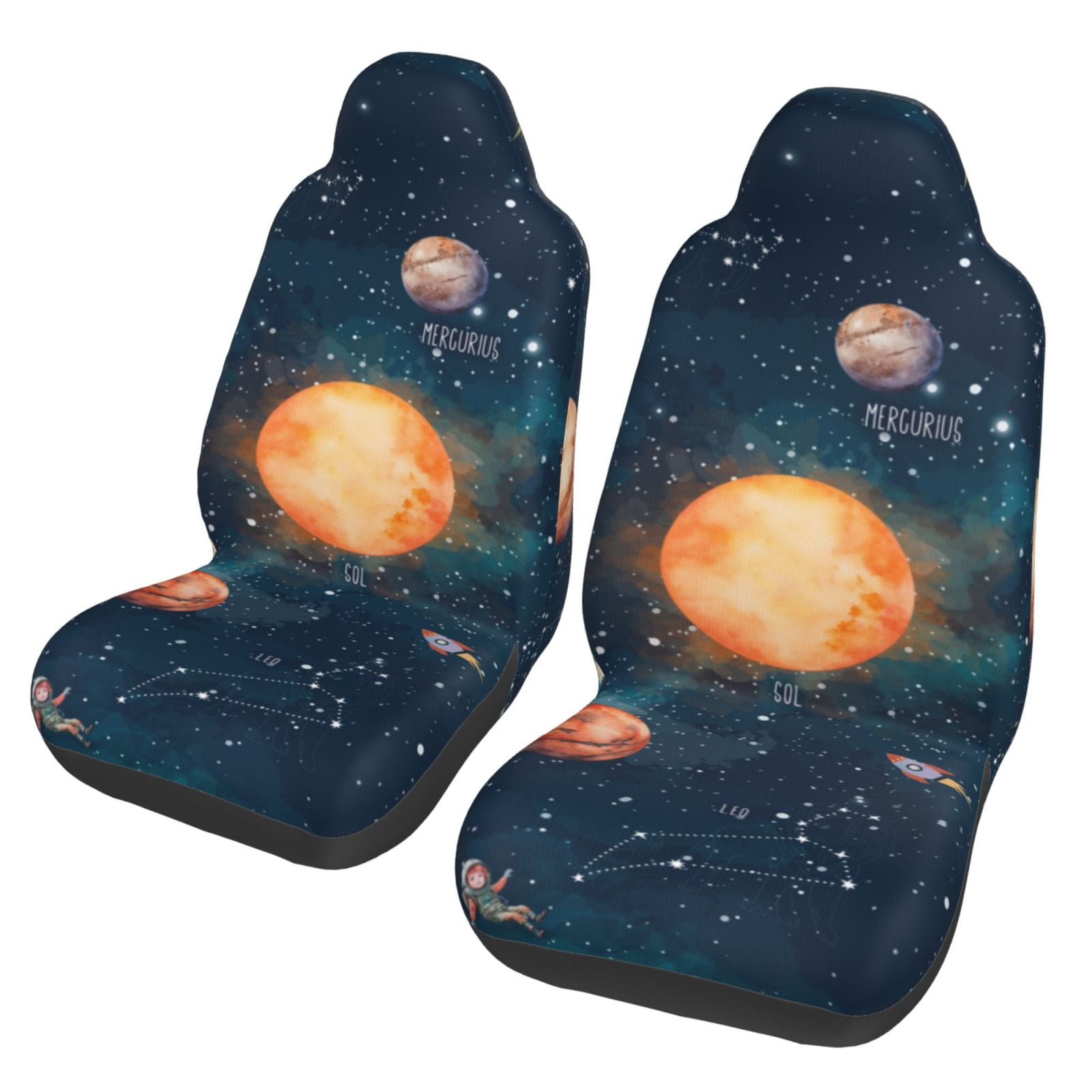 Pofeuu Solar System And Print Automotive Car Seat Covers Flat