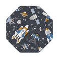 thumbnail image 1 of Pofeuu Space Cars Print Leather Coasters Set of 6, Round Cups Mugs Mat Pad for Home Kitchen Heat Resistant Drink Coasters,Octagon, 1 of 7