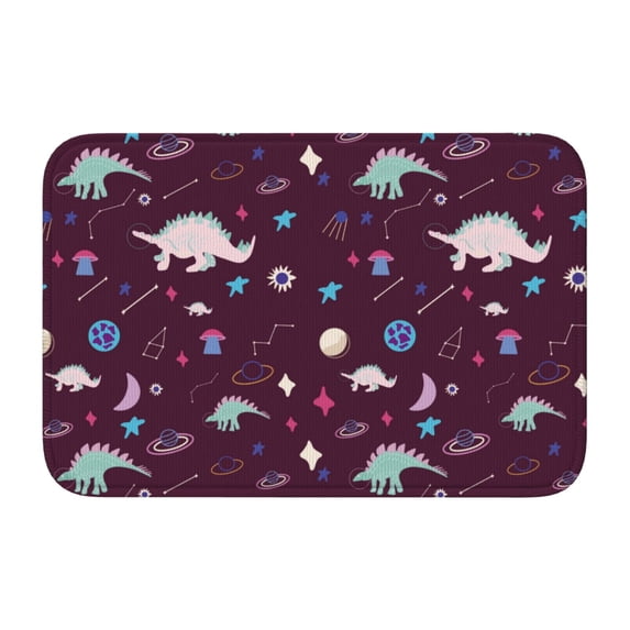 Pofeuu Space Dinosaur Print Hem Mat 40x60 - Multipurpose Doormat for Indoor & Outdoor Use - Welcome Your Guests with our Entrance Mat
