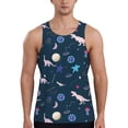 thumbnail image 1 of Pofeuu Space Dinosaur Print Men's Workout Tank Tops Sleeveless Muscle Gym Shirt Quick Dry-4X-Large, 1 of 7