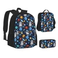 thumbnail image 1 of Pofeuu Space Dog Print Backpack Travel Backpacks With Lunch Bag Pencil Bag Set 3 pcs Set Cartoon Backpack, 1 of 7