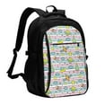 thumbnail image 1 of Pofeuu Space Doodle Print Storage Laptop Backpack with USB Charging Port[Water Resistant] College Computer Bookbag Fits, 1 of 7