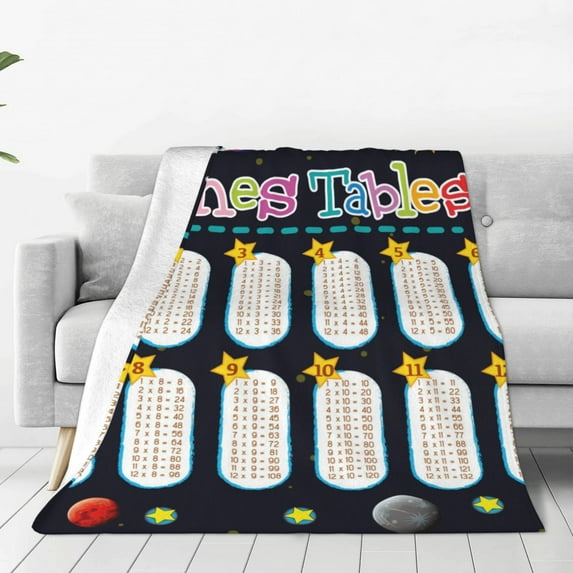 Pofeuu Space Math Times Tables Print Ultra-Soft Micro Fleece Blanket,for Bed Or Sofa,All Season Throw Blankets Flannel Blanket-60"x50"
