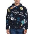 thumbnail image 1 of Pofeuu Space Print Mens Casual Hooded Collar Drawstring Hoodies Pullover Sweatshirts Casual Long Sleeve Shirts-Medium, 1 of 7
