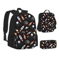 thumbnail image 1 of Pofeuu Space Rocket Print Backpack Travel Backpacks With Lunch Bag Pencil Bag Set 3 pcs Set Cartoon Backpack, 1 of 7