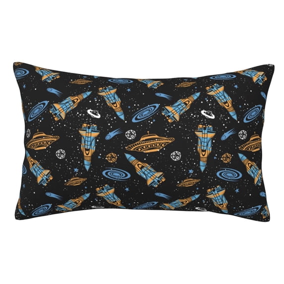 Pofeuu Space Rocket Print Polyester Microfiber Plush Pillowcases, Super Soft and Cozy Pillow Case Covers with Envelop Closure(Pillow core not included)-20"x30"