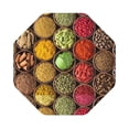 thumbnail image 1 of Pofeuu Spices And Herbs Print Leather Coasters Set of 6, Round Cups Mugs Mat Pad for Home Kitchen Heat Resistant Drink Coasters,Octagon, 1 of 7