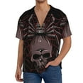 thumbnail image 1 of Pofeuu Spider with Skull Print Mens Casual Short Sleeve Shirts Beach Summer Spread Collar Pocket Tops Men's Casual Short-sleeved Shirt-Medium, 1 of 5