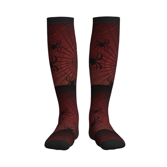 Pofeuu Spiders On A Web Print Compression Socks for Women & Men Circulation - Best Support for Nurses,Running,Athletic,Sports