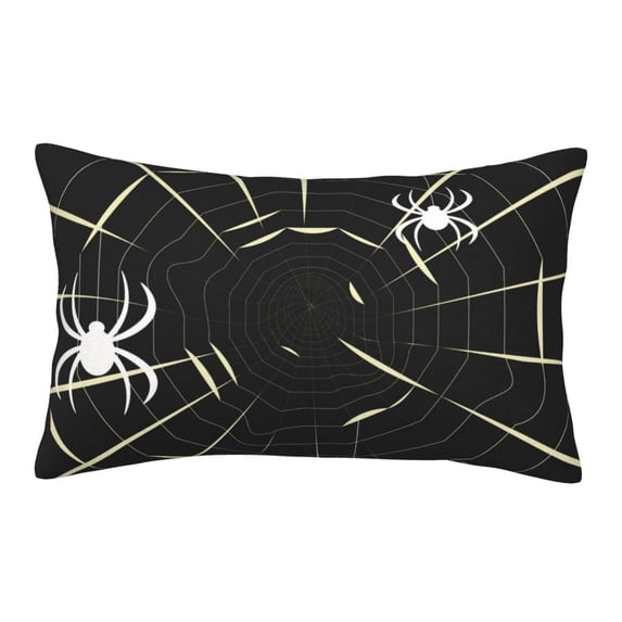 Pofeuu Spiders On The Web Print Polyester Microfiber Plush Pillowcases, Super Soft and Cozy Pillow Case Covers with Envelop Closure(Pillow core not included)-14"x20"