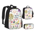thumbnail image 1 of Pofeuu Spring Flowers Birds Print Backpack Travel Backpacks With Lunch Bag Pencil Bag Set 3 pcs Set Cartoon Backpack, 1 of 7