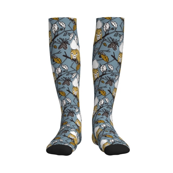Pofeuu Squirrel And Leaves Print Compression Socks for Women & Men Circulation - Best Support for Nurses,Running,Athletic,Sports
