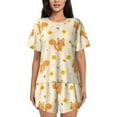 thumbnail image 1 of Pofeuu Squirrel And Leaves Print Women's Pajama Set Short/Shorts Soft Button PJs Elastic Drawstring Waist Sleepwear-Medium, 1 of 6