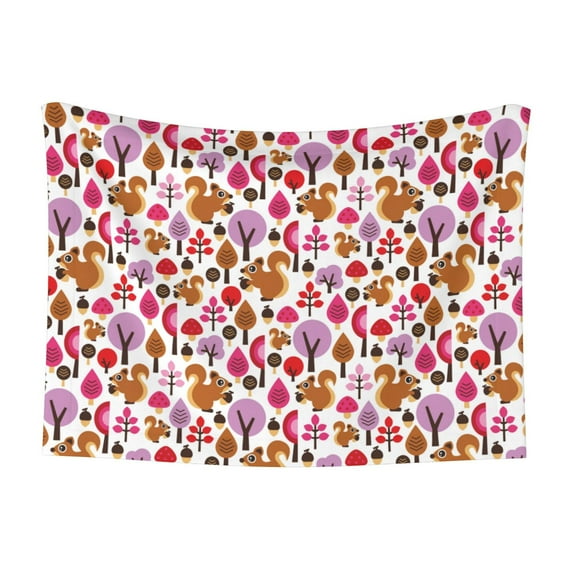 Pofeuu Squirrel In The Forest Print Puppy Blanket,Dog Blankets,Pet Blanket Cozy Cat Blankets for Indoor Cats, Fuzzy Pet Blanket for Kitten Doggy Dog Blankets-Medium