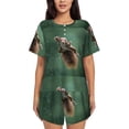 thumbnail image 1 of Pofeuu Squirrel Print Women's Pajama Set Short/Shorts Soft Button PJs Elastic Drawstring Waist Sleepwear-Large, 1 of 6