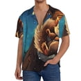 thumbnail image 1 of Pofeuu Squirrel Sleeping In Tree Print Mens Casual Short Sleeve Shirts Beach Summer Spread Collar Pocket Tops Men's Casual Short-sleeved Shirt-4X-Large, 1 of 5
