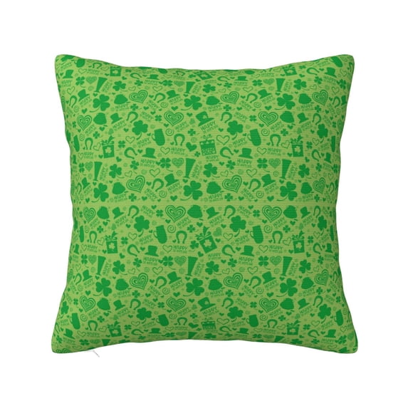 Pofeuu St Patrick's Day Print Double-sided plush pillowcase Square Throw Pillow Covers Pillows Cover for Living Room Bedroom Sofa Couch Cushion Cover(No pillow core)-16"x16"