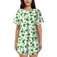 thumbnail image 1 of Pofeuu St Patrick's Day4 Print Women's Pajama Set Short/Shorts Soft Button PJs Elastic Drawstring Waist Sleepwear-Medium, 1 of 6