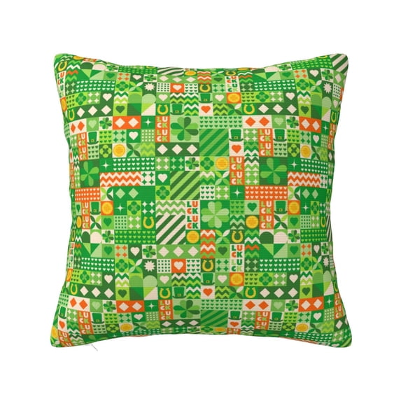Pofeuu St Patrick's Day6 Print Double-sided plush pillowcase Square Throw Pillow Covers Pillows Cover for Living Room Bedroom Sofa Couch Cushion Cover(No pillow core)-24"x24"