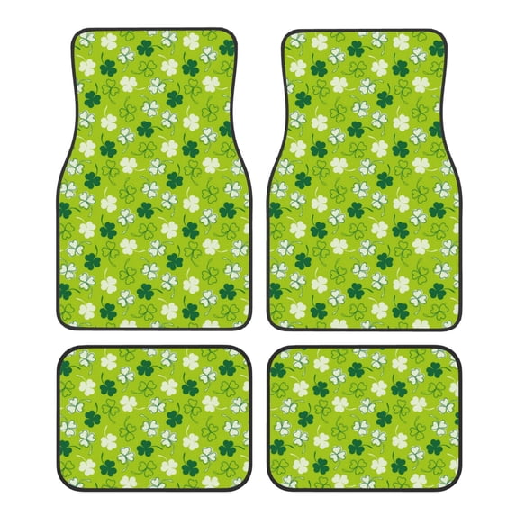 Pofeuu St Patrick's Day7 Print Car Foot Mat Set of 4 Pieces - All-Weather Full Set Floor Mats for Cars Trucks SUVs
