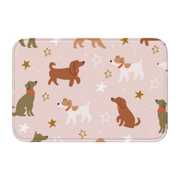 Pofeuu Star Cute Dog Print Hem Mat 40x60 - Multipurpose Doormat for Indoor & Outdoor Use - Welcome Your Guests with our Entrance Mat