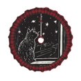 thumbnail image 1 of Pofeuu Star Gazing Cat Illustration Print Christmas Tree Skirt Tree Skirt Ornaments Soft Plush Christmas Tree Mat for Decorations Holiday Party Indoor Outdoor-30", 1 of 6