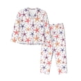 thumbnail image 1 of Pofeuu Starfish 1 Print Womens Pajamas Set Long Sleeve Sleepwear Button Down Nightwear Soft Pj Lounge Sets Button Down Pajamas Women-Small, 1 of 7