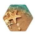thumbnail image 1 of Pofeuu Starfish And Seashell 1 Print Leather Coasters Set of 6, Round Cups Mugs Mat Pad for Home Kitchen Heat Resistant Drink Coasters,Hexagon, 1 of 7