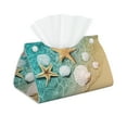thumbnail image 1 of Pofeuu Starfish And Seashell Print Tissue Box Cover, Modern Decorative PU Leather Rectangular Tissue Box Case Organizer Holder for Vanity Countertop, Night Stands, Livingroom, 1 of 7