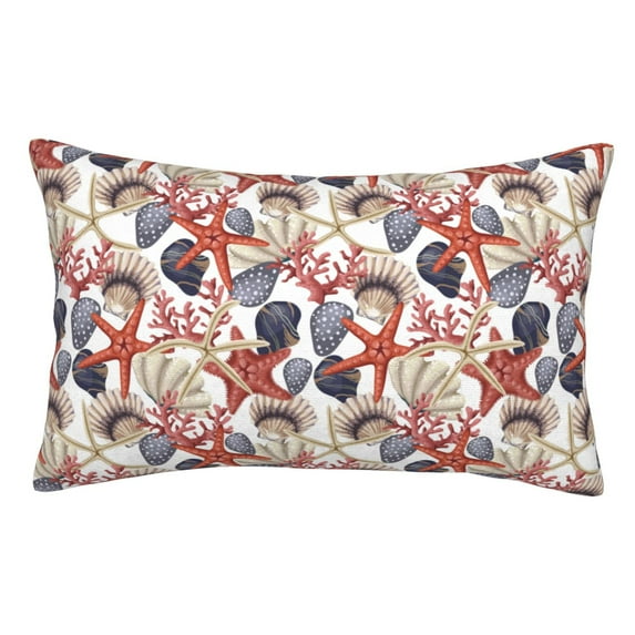 Pofeuu Starfish Shell Print Polyester Microfiber Plush Pillowcases, Super Soft and Cozy Pillow Case Covers with Envelop Closure(Pillow core not included)-20"x30"