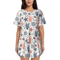 thumbnail image 1 of Pofeuu Starfish Shell Print Women's Pajama Set Short/Shorts Soft Button PJs Elastic Drawstring Waist Sleepwear-4X-Large, 1 of 6