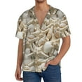 thumbnail image 1 of Pofeuu Starfish and Sea Shells Print Mens Casual Short Sleeve Shirts Beach Summer Spread Collar Pocket Tops Men's Casual Short-sleeved Shirt-X-Large, 1 of 5